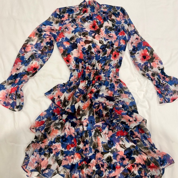 Revolve MISA Los Angeles Savanna Dress Tie Dye Floral XS MSRP $326 - Picture 6 of 8